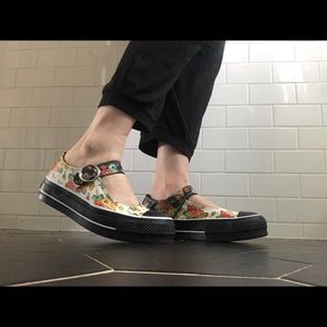 Platform leather converse  Mary Janes